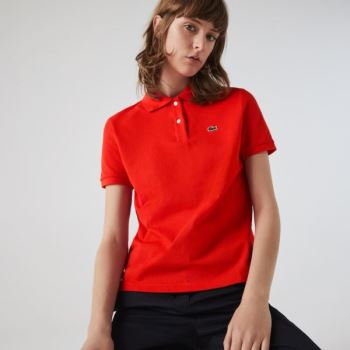 Lacoste Classic Fit Soft Cotton Petit Piqué Polo Dámské - Polo Červené | CZ-dPIkSC